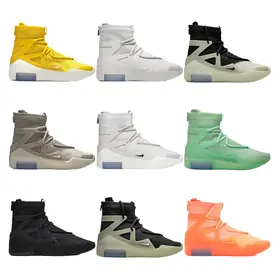 Nine high-top trainers in yellow, white, stone, mint, orange and black